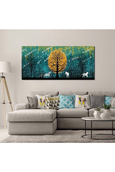 Dijital Reklam Ambalaj Sonbaharda Bir Orman Kanvas Tablo