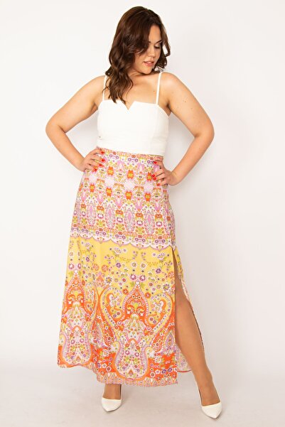 Şans Plus Size Skirt - Multi-color - Maxi