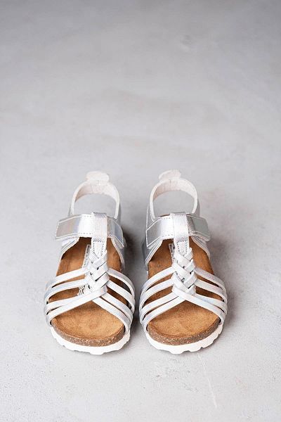 Toddler Sandale Bebe împletite argintii