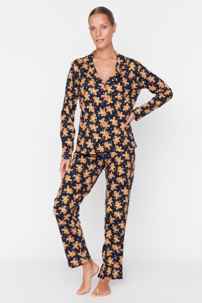 Trendyol Collection Pyjama - Dunkelblau - Weihnachten