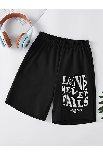LePold Unisex dětské šortky s černým potiskem