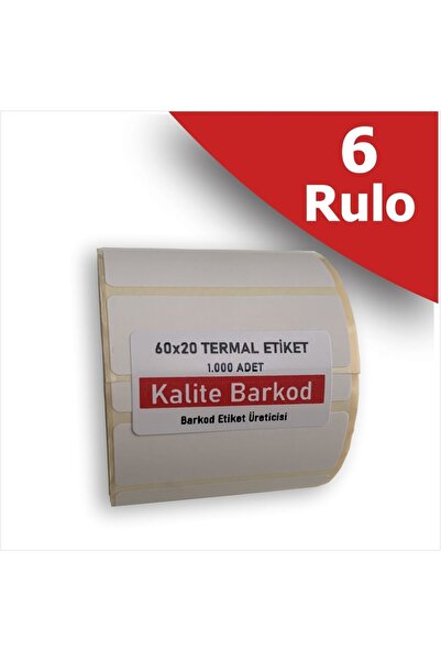 Kalite Barkod 60 X 20 Termalno etiketa | 6 rola