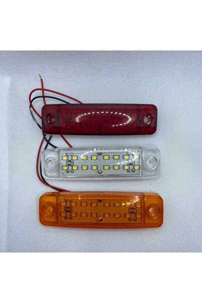 Akyol 12 Led Çift Sıra Parmak Led Lamba Beyaz 12/ 24 Volt Led Pozisyon Lambası