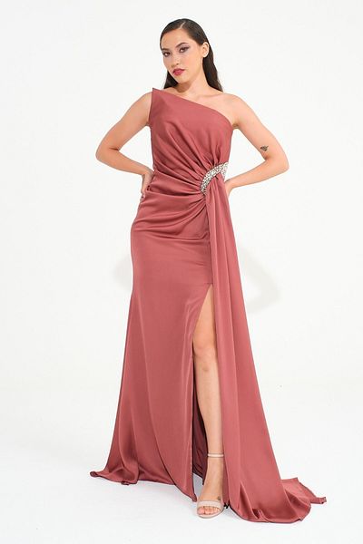 SpringStore Rochie de seara cu detaliu din piatra fara bretele