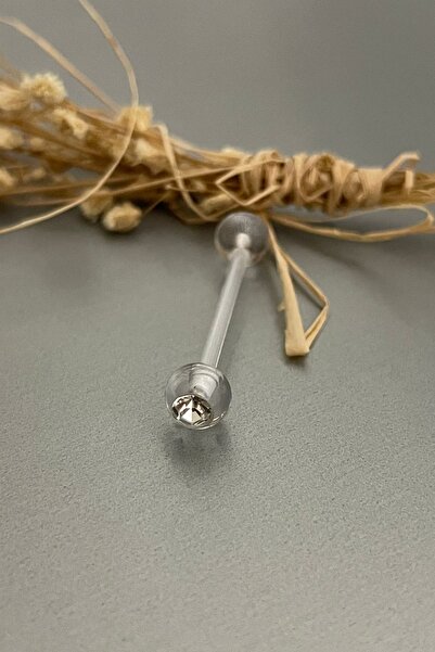 Jaida Moda Kadın Bioplastik Zirkon Taşlı Dil Piercing
