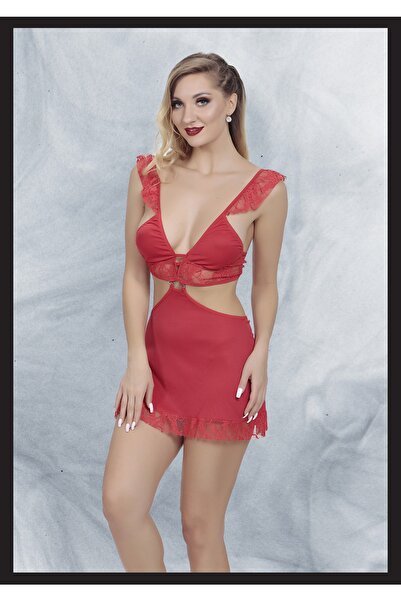 Didolim Women's Lace Detailed Sexy Fancy Mini Dress Night Costume New Model