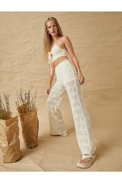 Koton Crochet Knit Flank Trousers