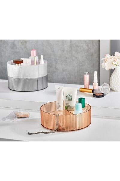 Pazarika Cutie de bijuterii din plastic cu 3 compartimente și organizator de machiaj