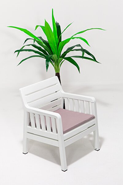 SANDALİE Lara Tekli 1 Kişilik Koltuk Balkon&teras Bahçe Koltuk / Beyaz