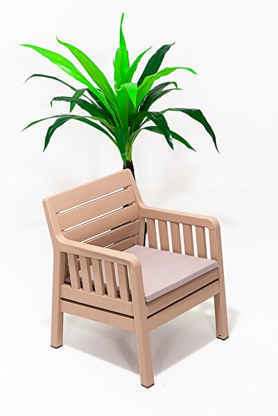 SANDALİE Lara Tekli 1 Kişilik Koltuk Balkon&teras Bahçe Koltuk / Cappucino