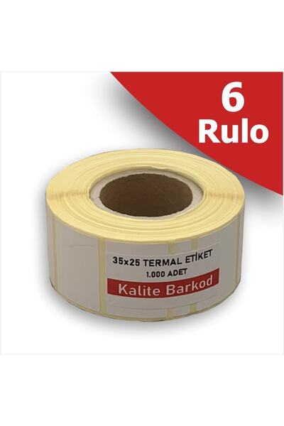 Kalite Barkod 35k25 Termalno nalepnice | 6 rolne bar kod nalepnice