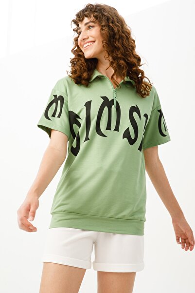 ON Sweat cu model cu guler vertical