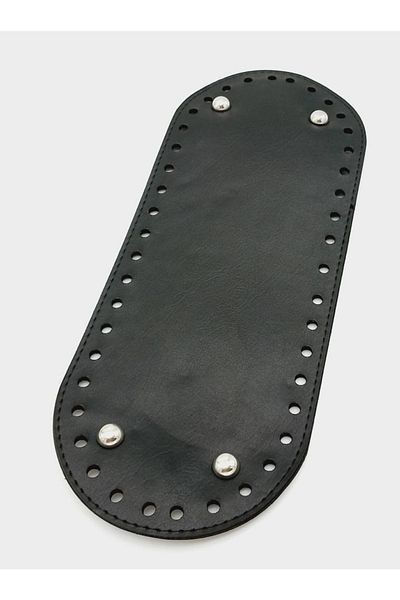 angel çanta aksesuar Τεχνητό δέρμα Μαύρο Χρώμα 30x12 cm Οβάλ Βάση Τσάντας (με ασημένια συσκευή)