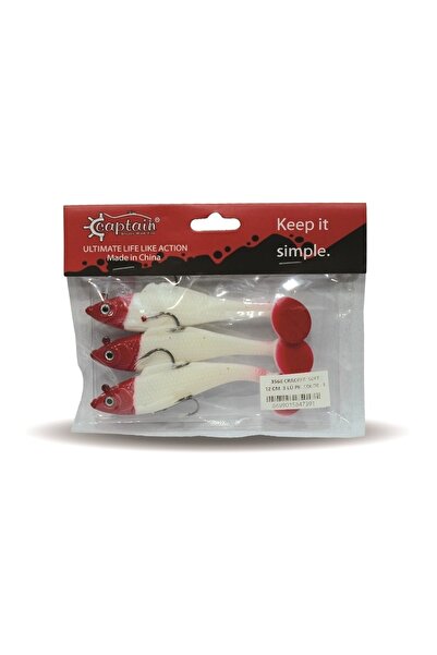 CAPTAIN 3568 Cracker Soft 12cm 26gr Levrek Turna Silikonu 3'lü Set Suni Yem No:4