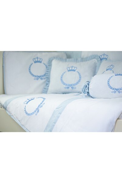 Kista Baby طقم غطاء لحاف أزرق كراون مقاس 60x120 - طقم نوم للأطفال