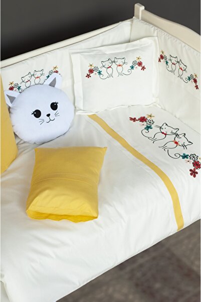 Kista Baby Bebek Uyku Seti Nevresim Takımı 60x120 Kitty Sarı
