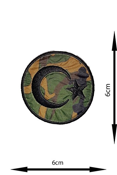 REMSATİC Ütü Ile Yapışan Arma - Patch - Kamuflaj Desenli Bayrak (yuvarlak) Mo...