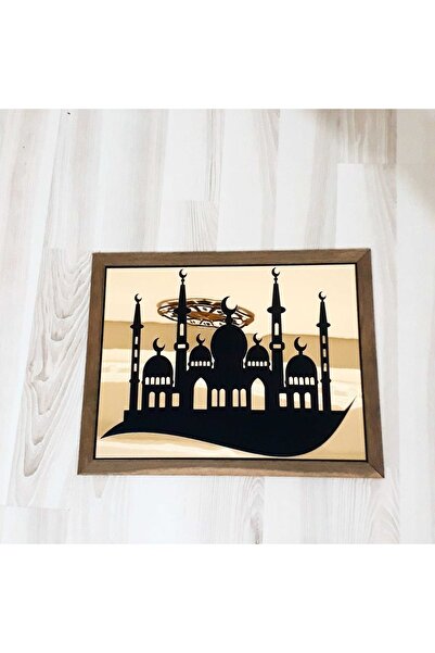 BAAÇ Pictură decorativă de perete din lemn cu figurină din sticlă plexiglas