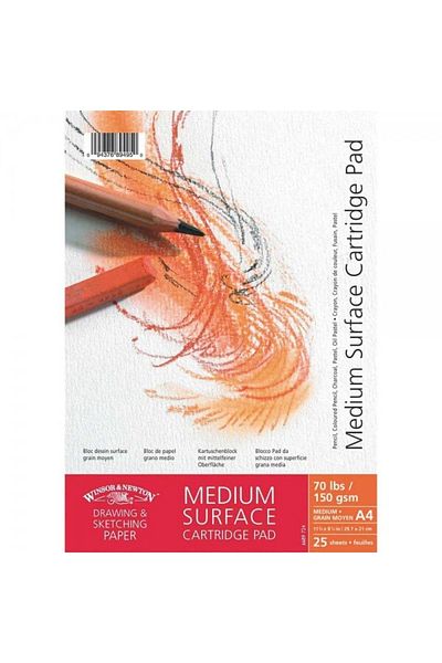 Winsor Newton Winsor & Newton: Bloc de note cu cartuș mediu (suprafață texturată): 150 Gr (25 coli) : A4