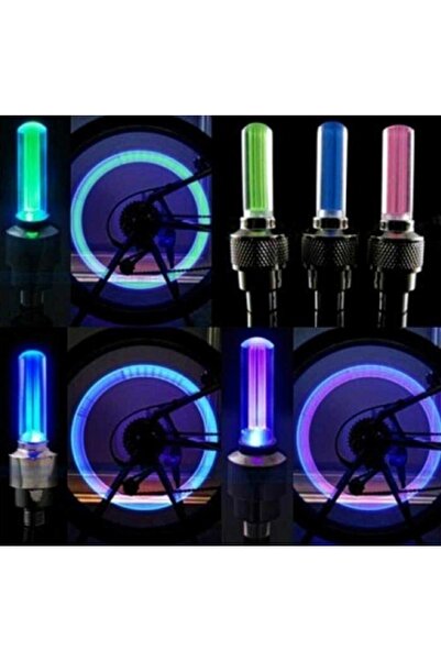 Adil Baba 2 Adet Işıklı Sibop Kapağı Fotosel Ve Hareket Sensörlü Bisiklet Jant Işığı Araç Sibop Işığı