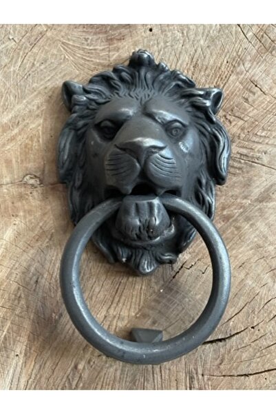 DÖKÜM Aslan Figürlü Antik Oksit Pirinç Kapı Tak Tak Kapı Tokmagı