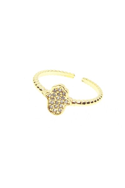 X-Lady Accessories خاتم زركون - لون ذهبي، تصميم يدوي وقابل للتعديل - 1522