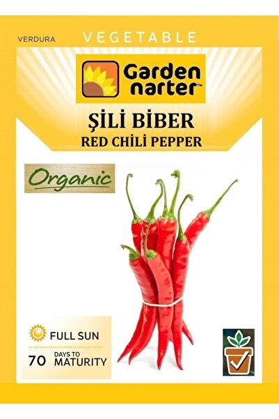GARDEN NARTER Acı Şili Biber Tohumu Doğal Organik Tohum Pakette 250 Adet Tohu...