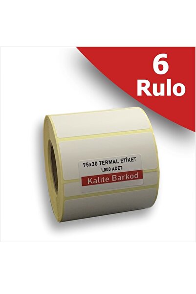 Kalite Barkod 75k30 Termalno nalepnice | 6 rolne bar kod nalepnice