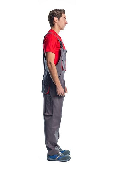 Şensel Ολόσωμη φόρμα Gardener, Γκρι-κόκκινο -8e1186- Αμάνικη φόρμα