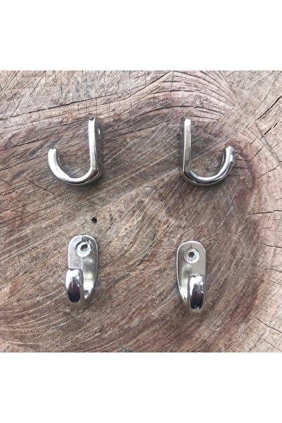 Tuna Dekoratif Mini Askı Mini Kanca Tesbih Askısı 4 Adet Nikel Renk