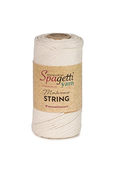 Spagettiyarn 2mm 250g Şeker Beyaz Makrome Tarama Ipi