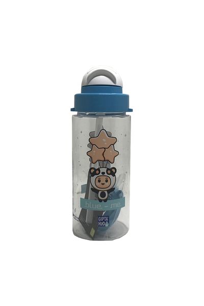 Gıpta Blue-me Tritan Patterned Flask with Straw 500 Cc