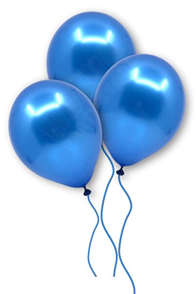 Huzur Party Store Koyu Mavi Renkli Metalik Balon 10 Adet 30 Cm Lacivert Latek...