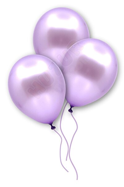 Huzur Party Store Açık Mor Renkli Metalik Balon 10 Adet 30 Cm Lateks Açık Vio...