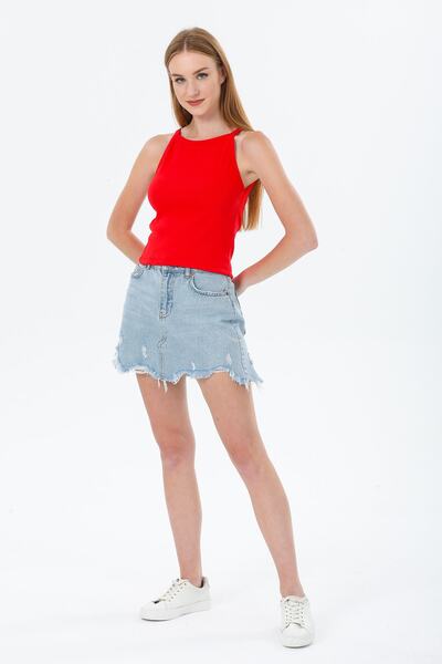 PHIL HILL Women's Red Camisole Sleeveless Crop Blouse