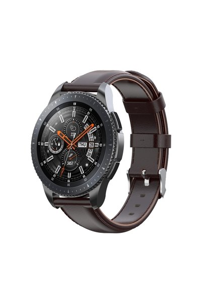 BİPOWER E2m Samsung Watch 46mm (22mm) Krd-10 Deri Koyu Kah