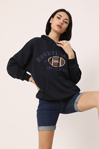 Generic Brand Rugbleague Printed Hooded Kangaroo Pocket 3 Thread Sweatshirt