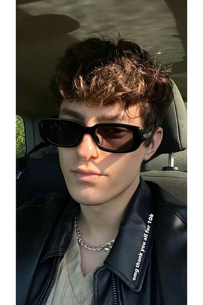 LOOKUP Men's Black Square Rectangular Vintage-retro Sunglasses
