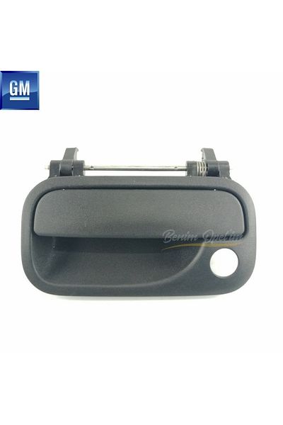 GM Left Front Door Exterior Opening Handle with Calibra Hole Compatible with Opel Vectra B Black Original