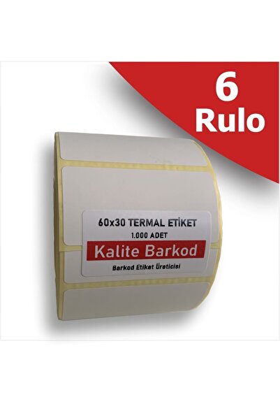 Kalite Barkod 60k30 Termalno nalepnice | 6 Rolls Barcode nalepnice