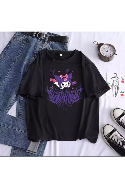 DENİKK Μπλουζάκι Harajuku Kuromi Gothic Unisex Oversize