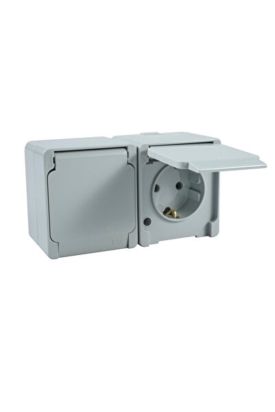 Genel Markalar Nml7500133 Nemliyer Gri Ikili Kapaklı Topraklı Priz