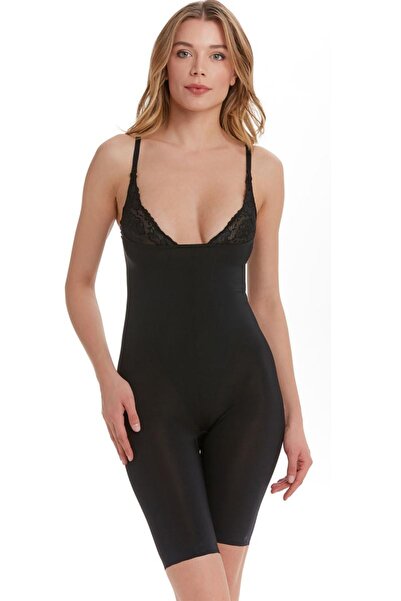 TEN Women's Black Chest Lace Long Corset501112084