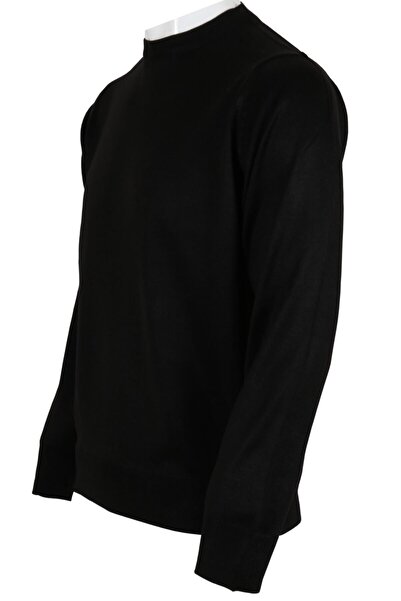 Modarar Men's Black Sweater Half Fishing Wool Classic Regular Fit