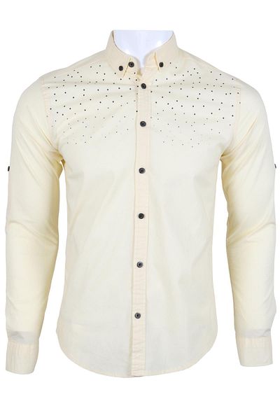 Modarar Ανδρικό πουκάμισο Slim Fit Rar00455 Κίτρινο
