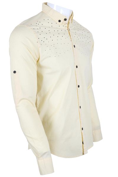 Modarar Ανδρικό πουκάμισο Slim Fit Rar00455 Κίτρινο