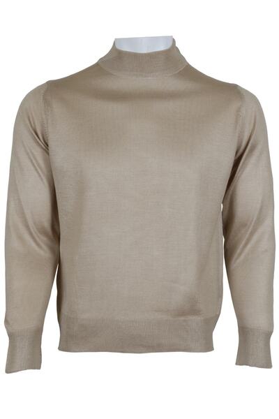 Modarar Men's Cream Color Sweater Half Fisherman's Wool Classic Regular Cut R...