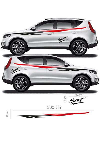 Melek Pazarı Sport Suv Uyumlu Araba Yan Şerit Sticker Oto Yarış Şeridi Sticker