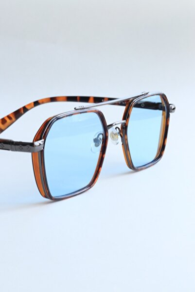 LOOKUP Unisex Sunglasses Uv400 Protection Ce Certificated Vintage New Season Leopard Frame Blue Glass