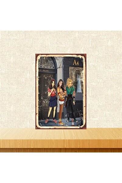 hazalshop Τουρκάν Γκουλσέν Φλοράλ 20-30 εκ. Ρετρό Ξύλινο Πίνακα Tkfx4984